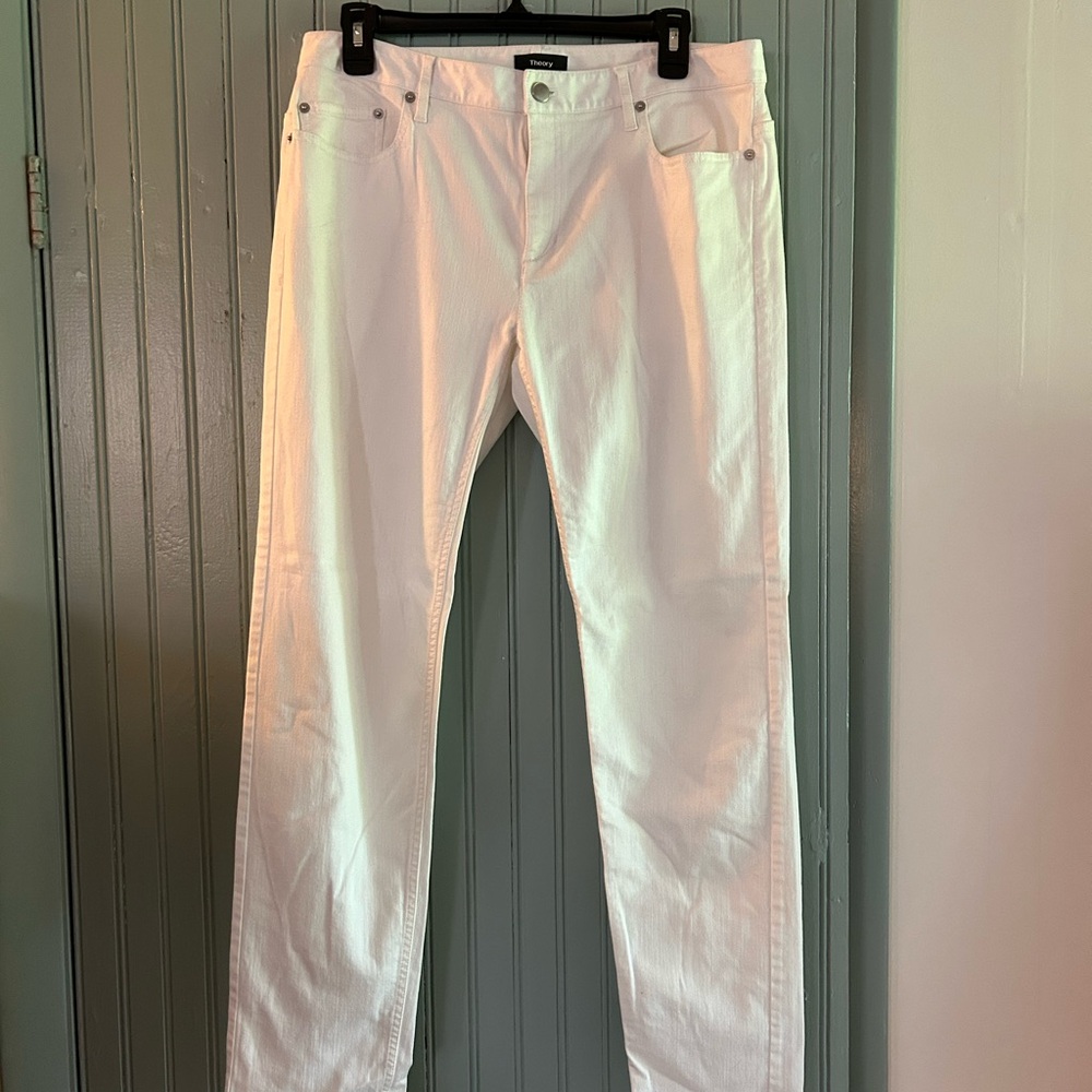 White Denim Jeans Theory Tatiana View 5